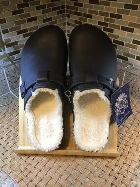 English Laundry Men's Rubber Sherpa-lined Croc/Birkenstock-like Clogs 11-12
